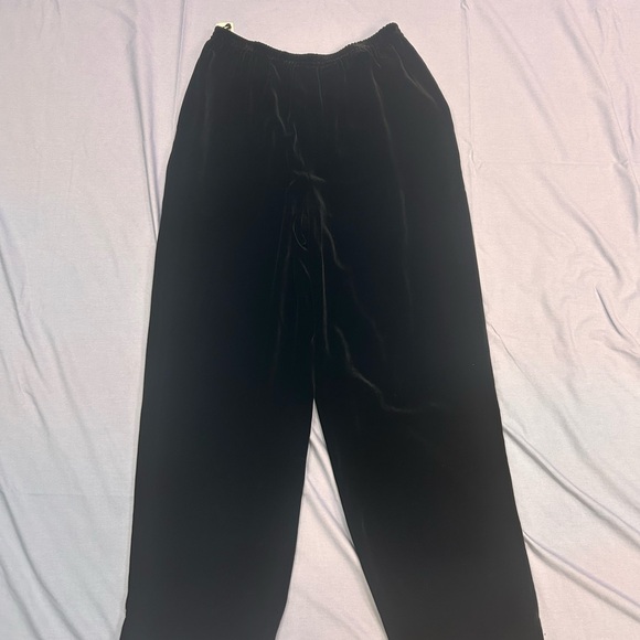 Rena Rowan Black Velvet Trousers women’s size large NWT - Picture 2 of 4